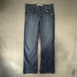 Vintage GAP Jeans Mens 34x36 Blue Denim‎ Loose Fit Y2K 90's Boot-Cut Button Fly